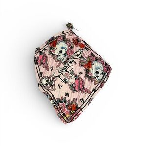 Ed Hardy 4 way wear, Pink Skull and Rose Print Scarf